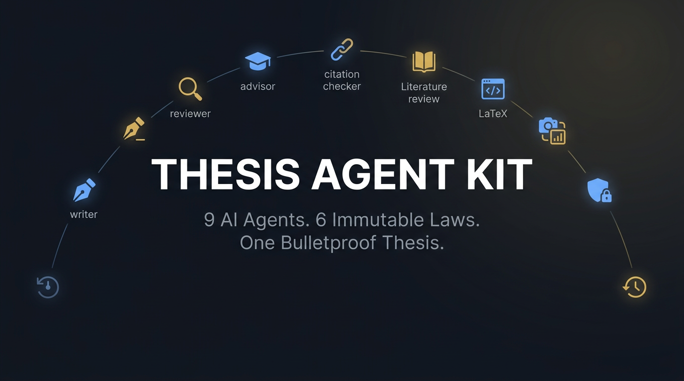Thesis Agent Kit: 9 AI agents, 6 immutable laws, one bulletproof thesis